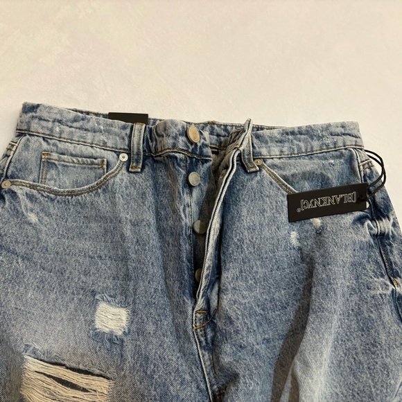 Blank NYC Cotton Boho Jeans Worn In Ripped Grunge Loose Fit Ankle Distressed - Picture 8 of 11
